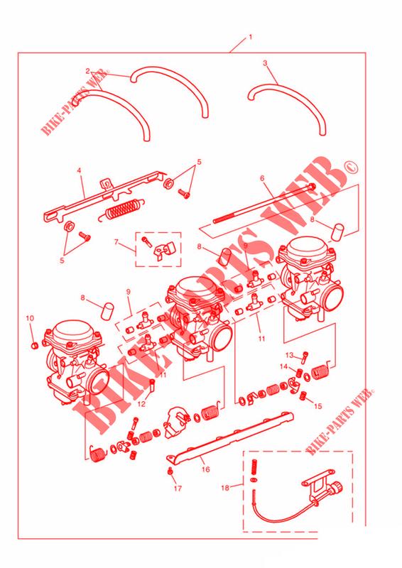 CARBURATORI – 3 CILINDRO   TUTTI TRANNE US CAL DAL MOTORE N. 55881 per Triumph TROPHY