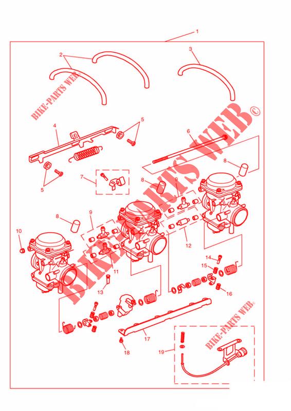 CARBURATORI   3 CILINDRO   US CAL DAL MOTORE N. 55616 per Triumph TROPHY